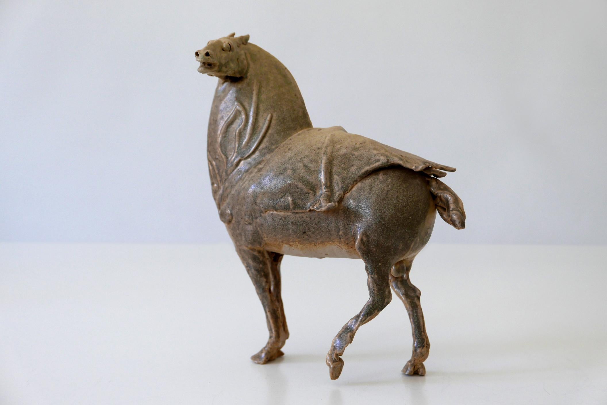 Glazed Pottery Horse by German Artist Harro Frey For Sale 9