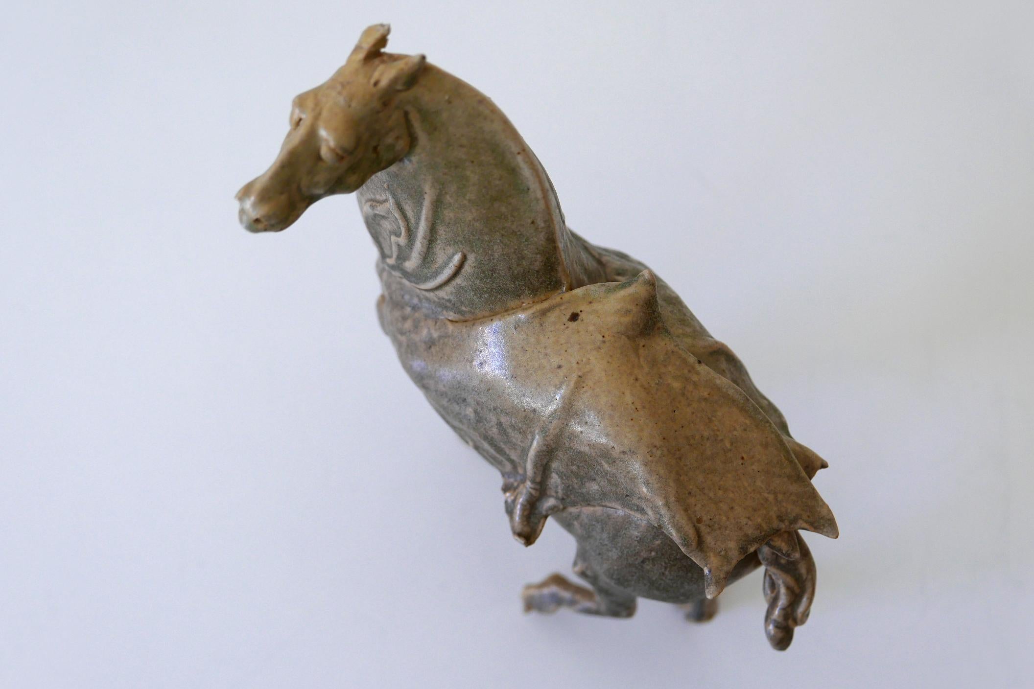 Stoneware Glazed Pottery Horse by German Artist Harro Frey For Sale