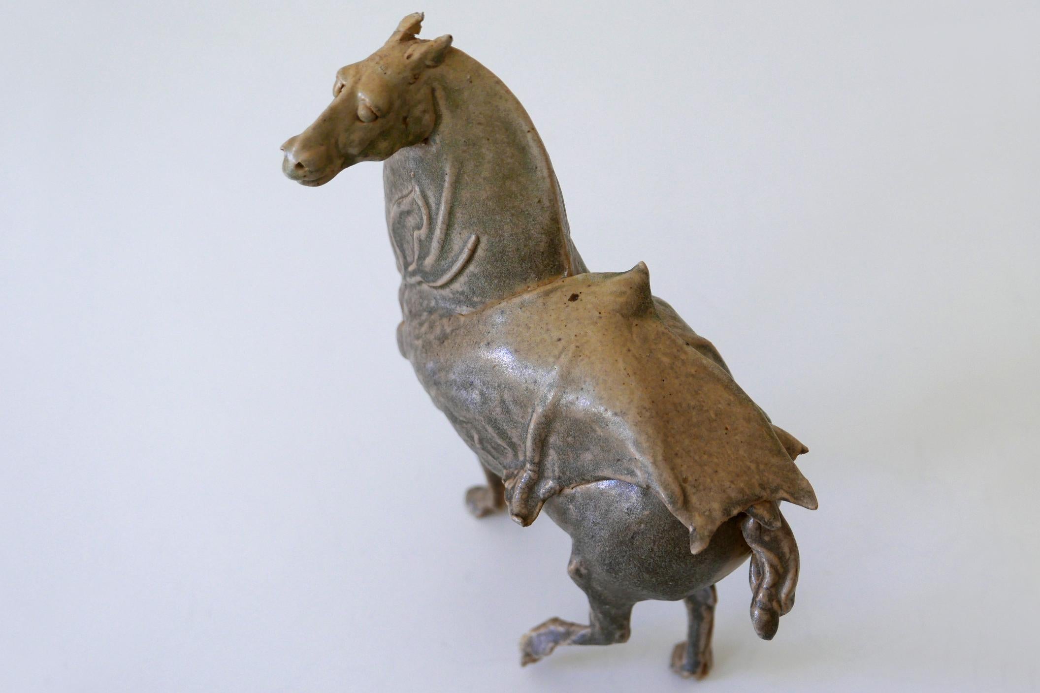 Glazed Pottery Horse by German Artist Harro Frey For Sale 1