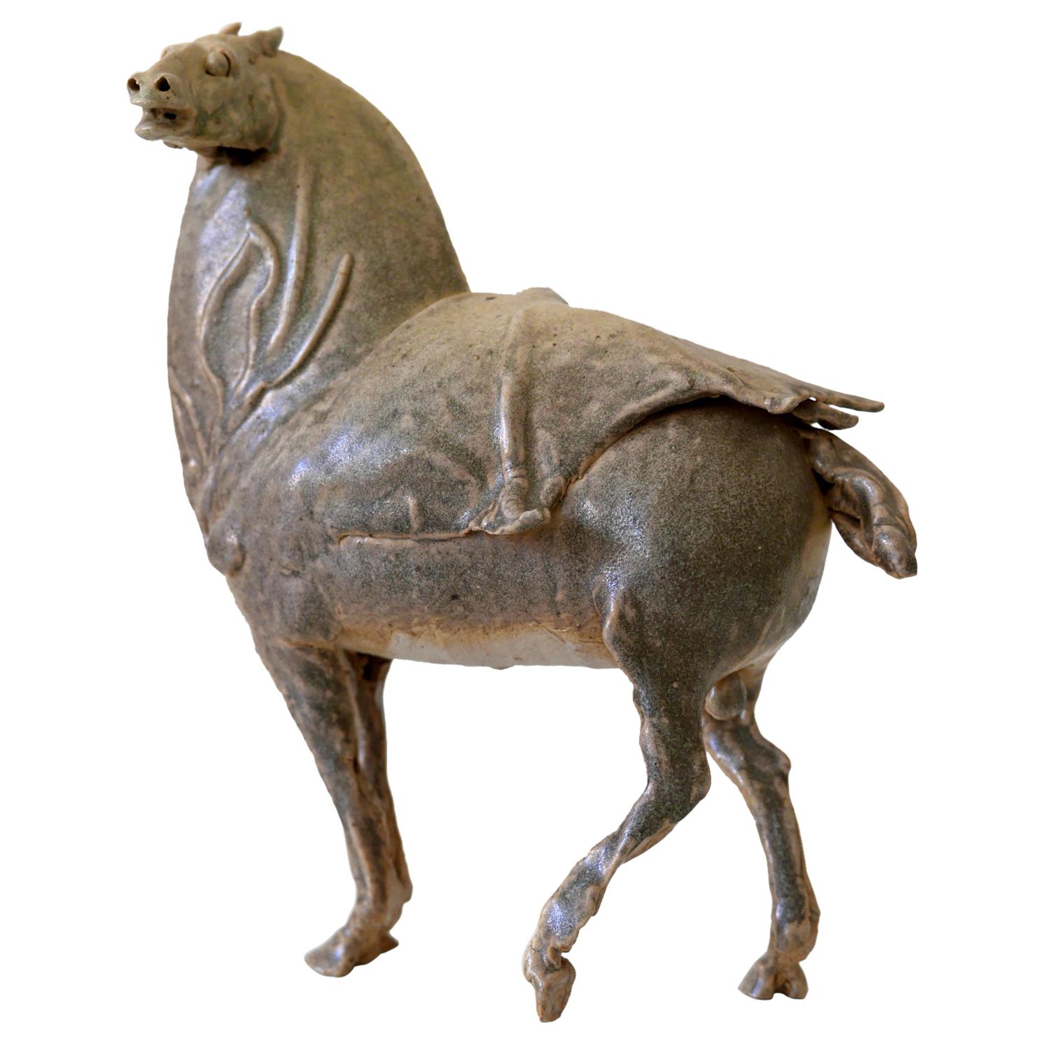 Glazed Pottery Horse by German Artist Harro Frey For Sale