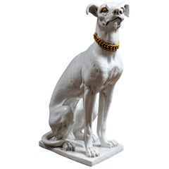 Glazed Pottery Figure of a Greyhound