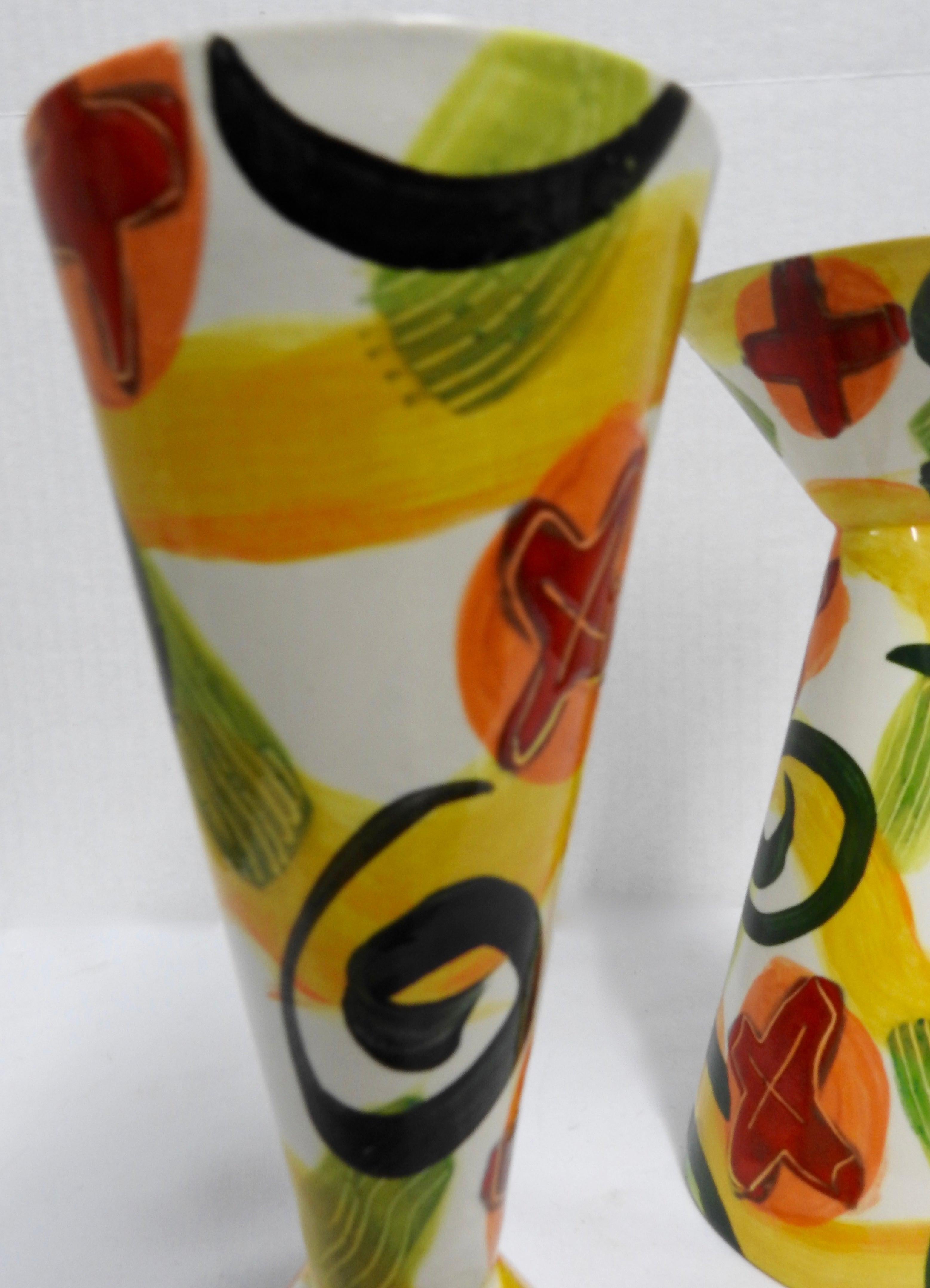 Glazed Pottery Goblets by Marilee Hall In Good Condition For Sale In Cookeville, TN