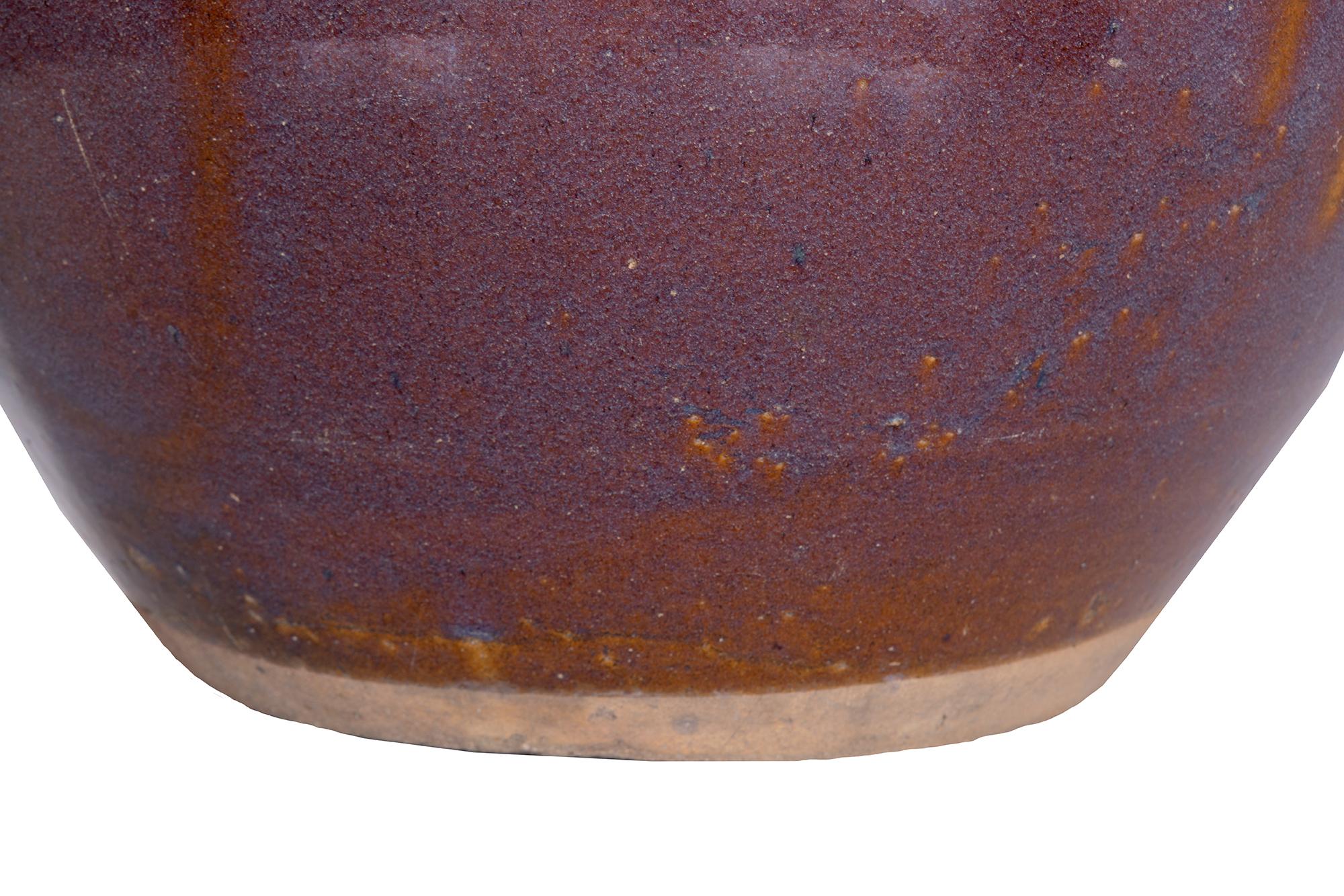 Glazed Pottery Storage Jar In Good Condition For Sale In Dallas, TX