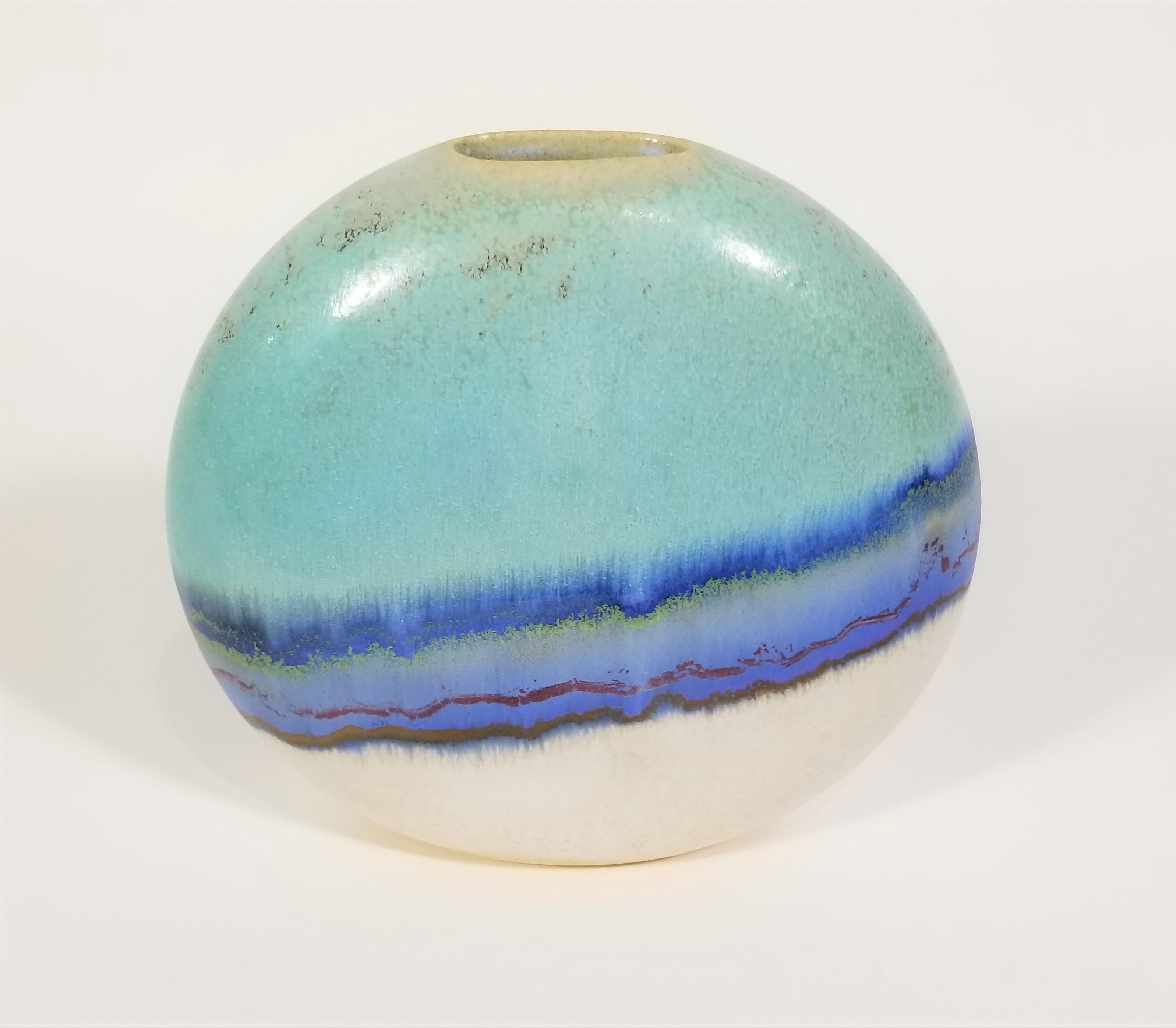 Vase en poterie émaillée du milieu du siècle, années 1970 en vente 4