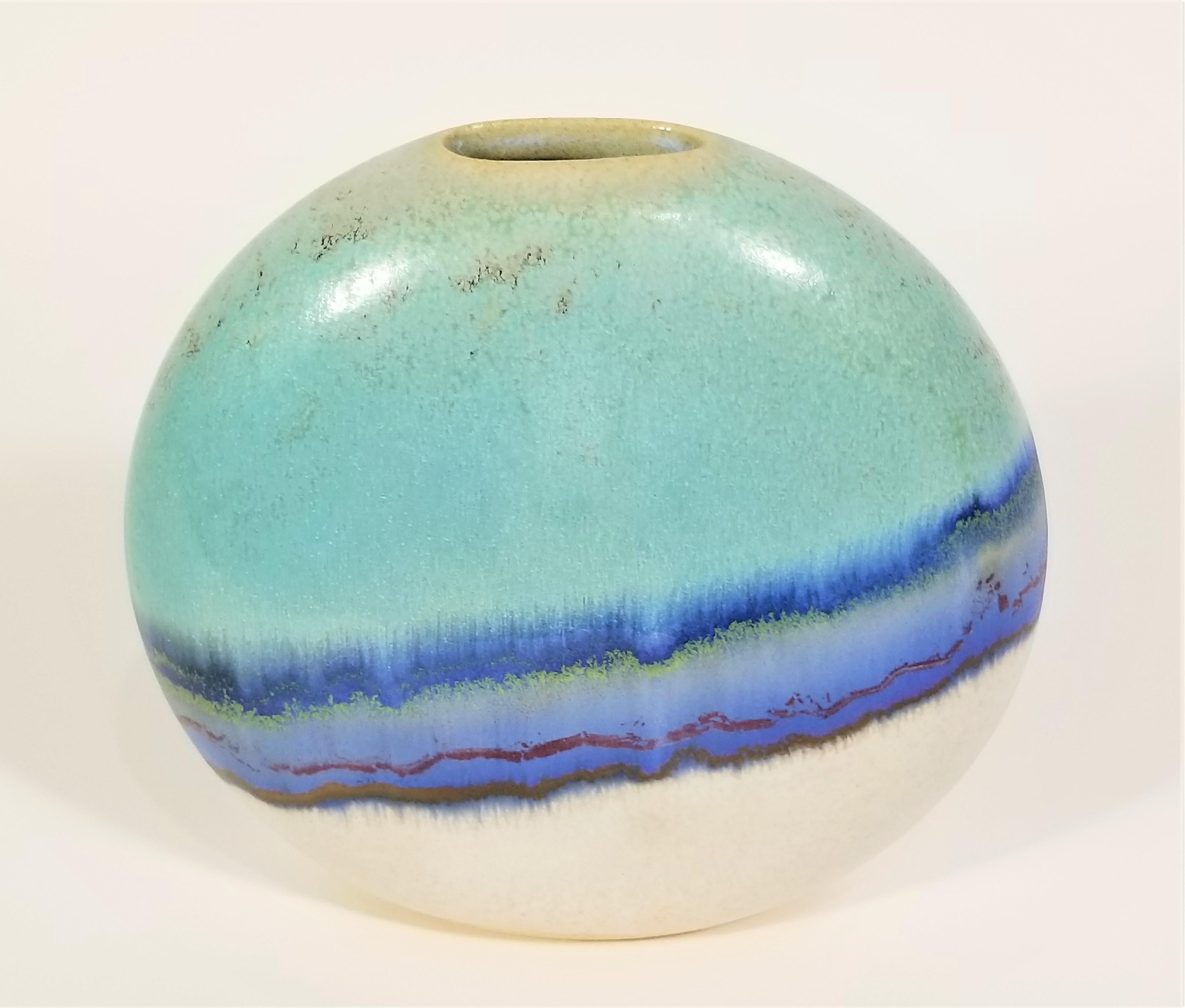 Glazed Pottery Vase Mid Century, 1970s For Sale 6