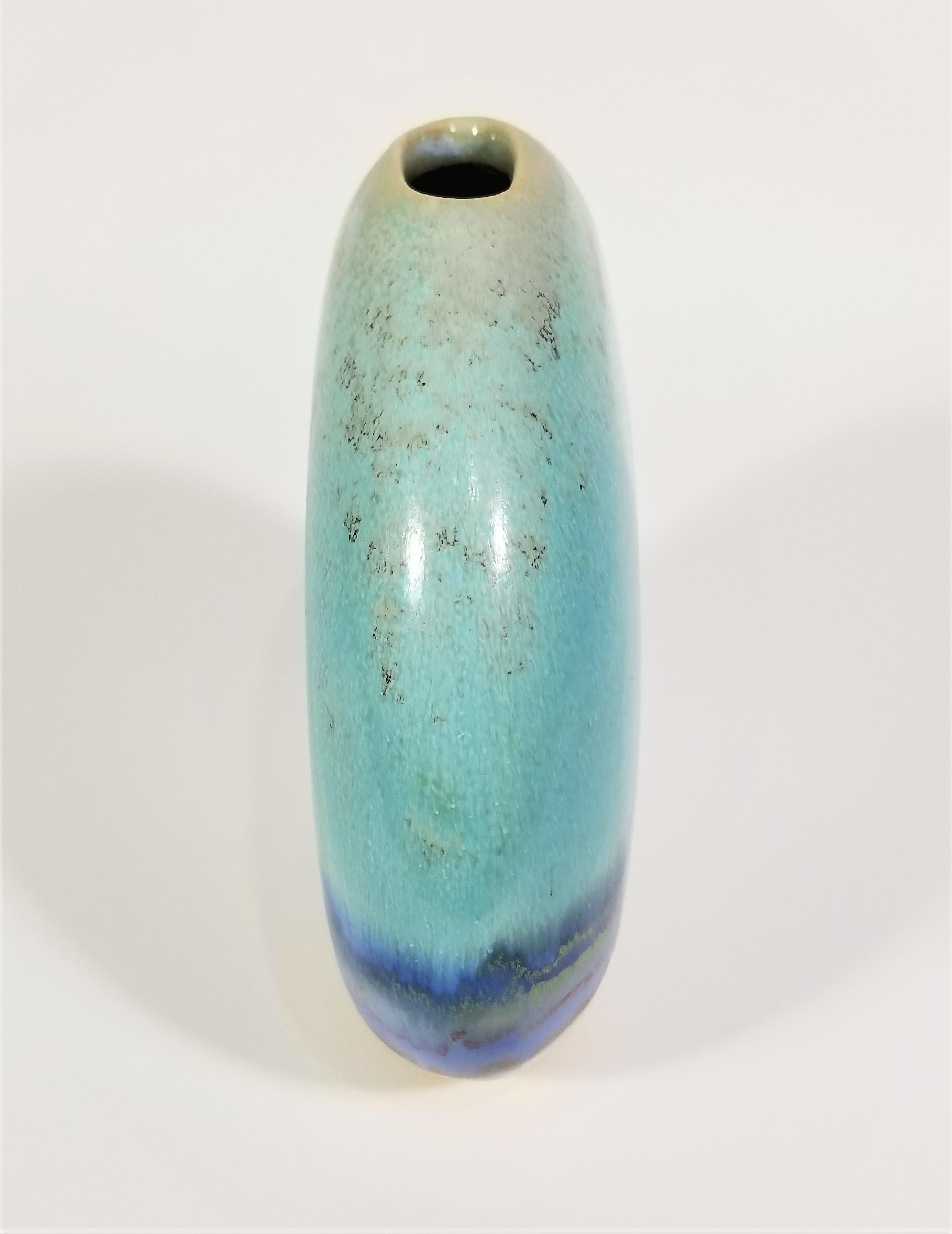 Ceramic Glazed Pottery Vase Mid Century, 1970s For Sale