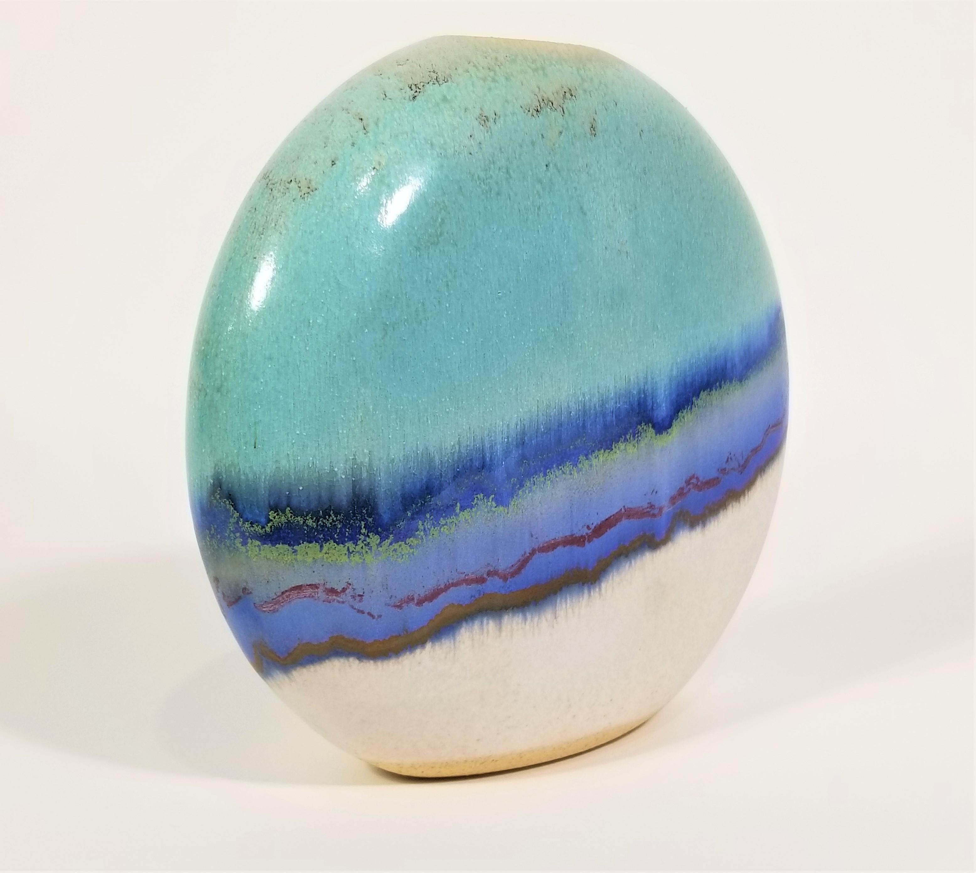 Glazed Pottery Vase Mid Century, 1970s For Sale 2