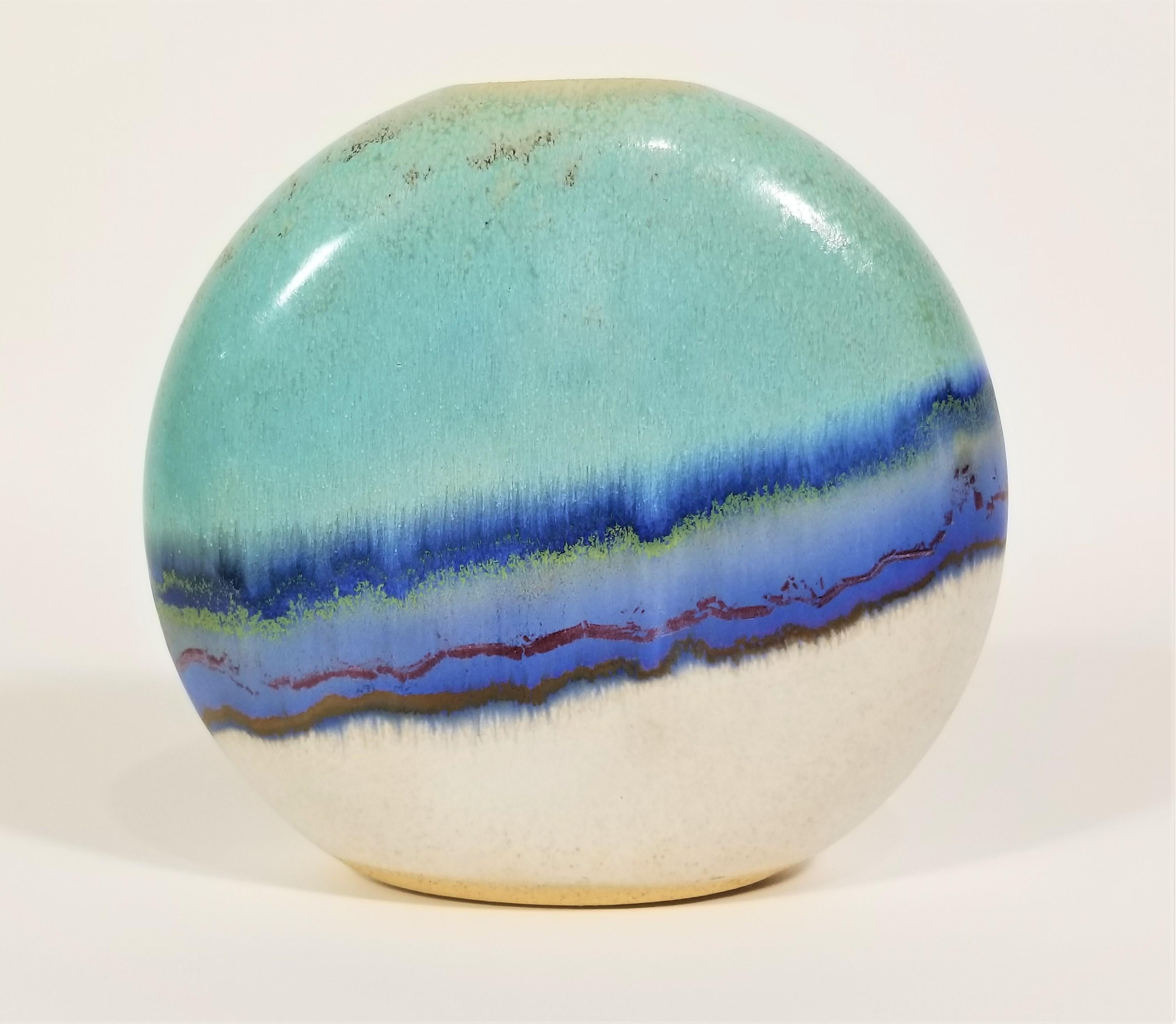 Vase en poterie émaillée du milieu du siècle, années 1970 en vente 3