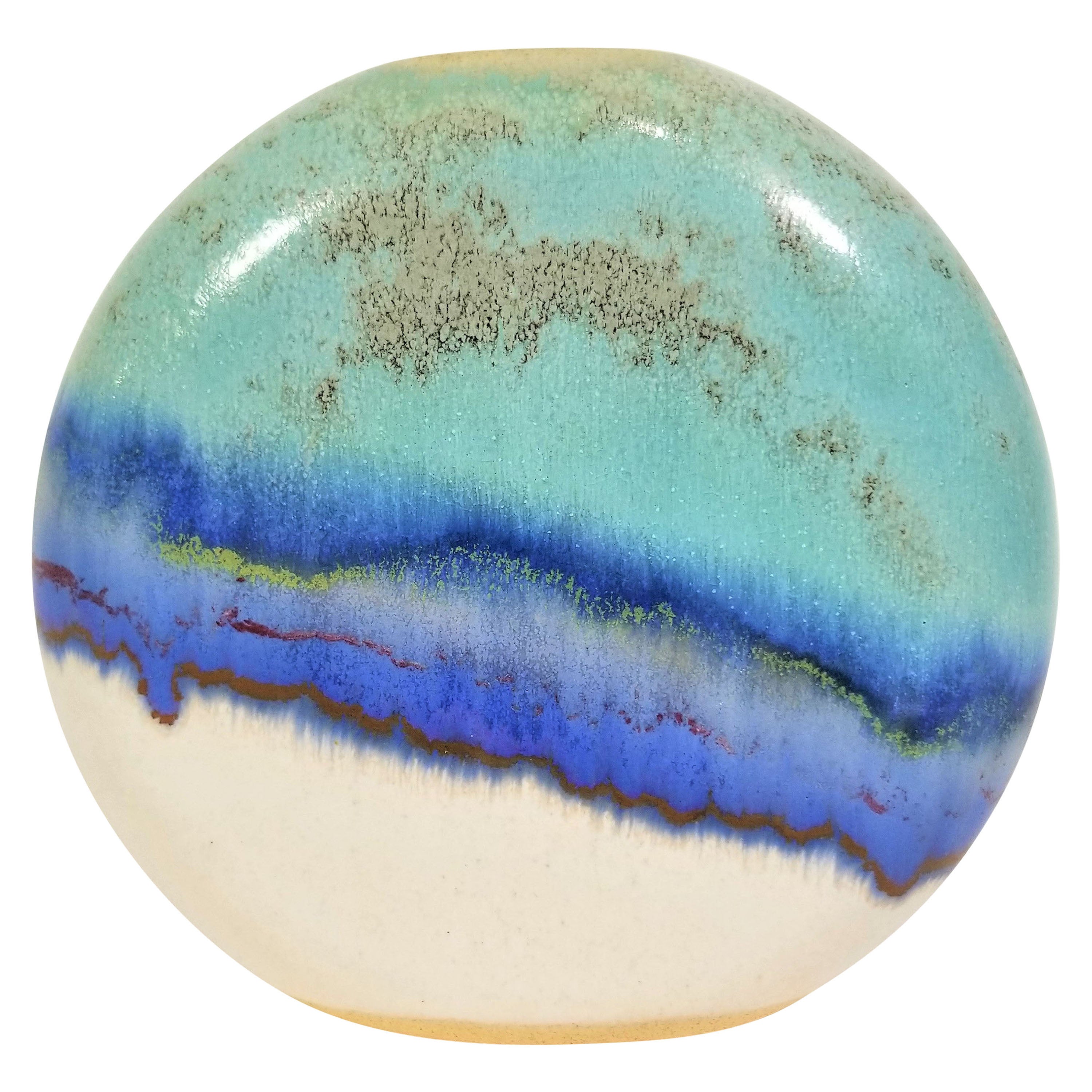 Vase en poterie émaillée du milieu du siècle, années 1970 en vente