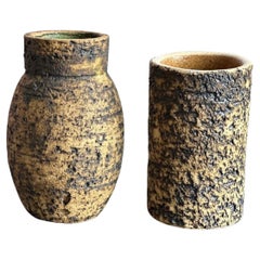 Vintage Glazed Pottery Vases