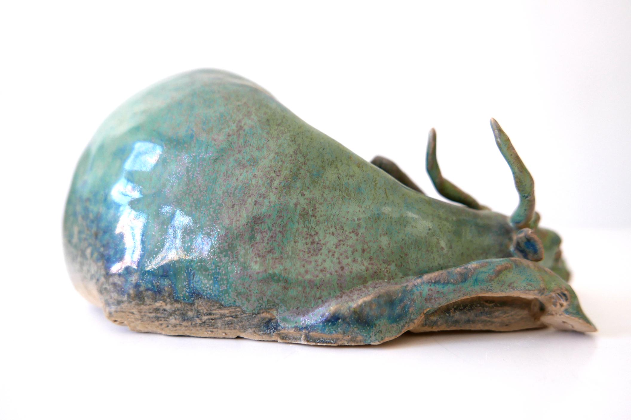 Signed Glazed Pottery Water Buffalo by German Artist Harro Frey 11