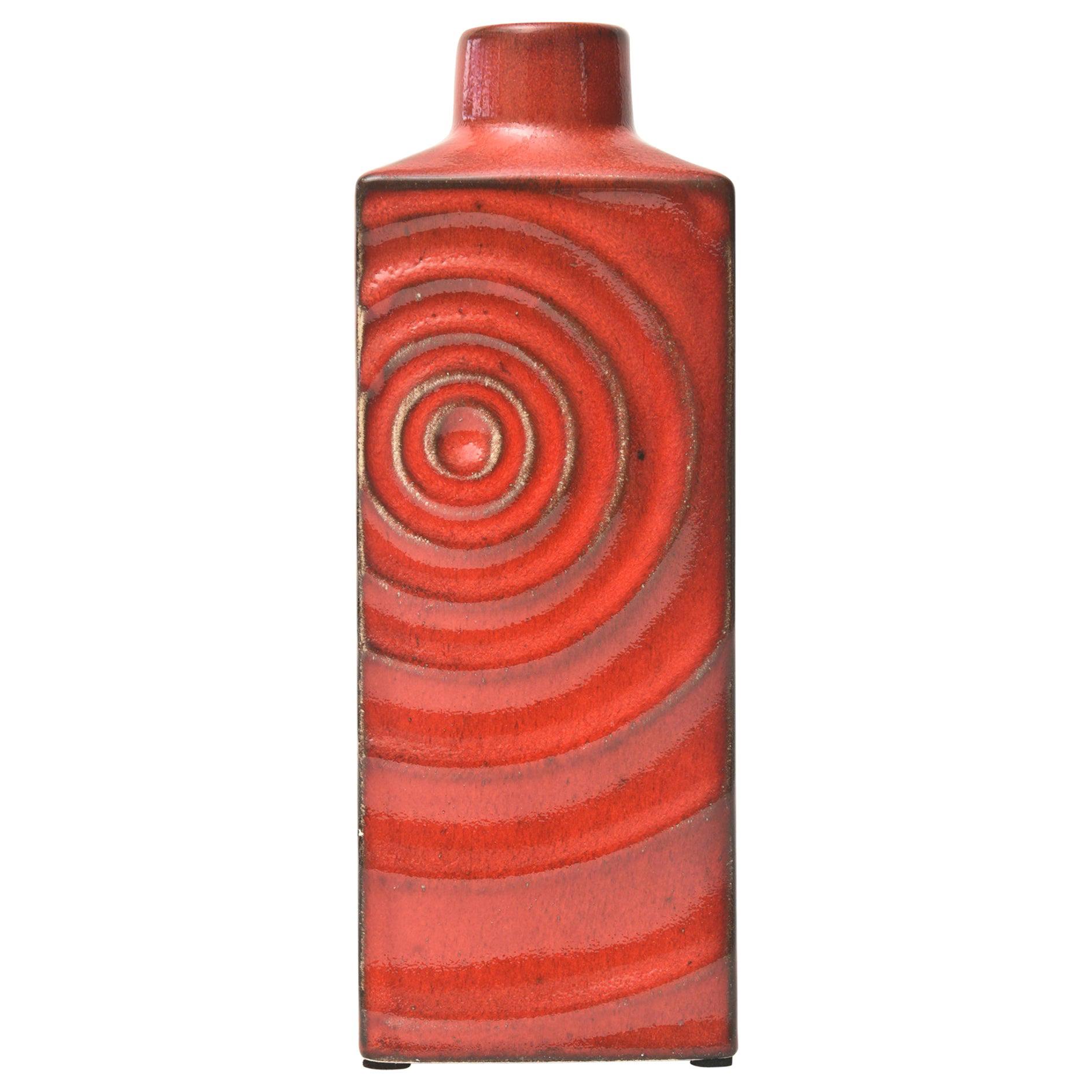 Glazed Red Ceramic Zyclon Vase by Cari Zalloni for Keramik Vintage