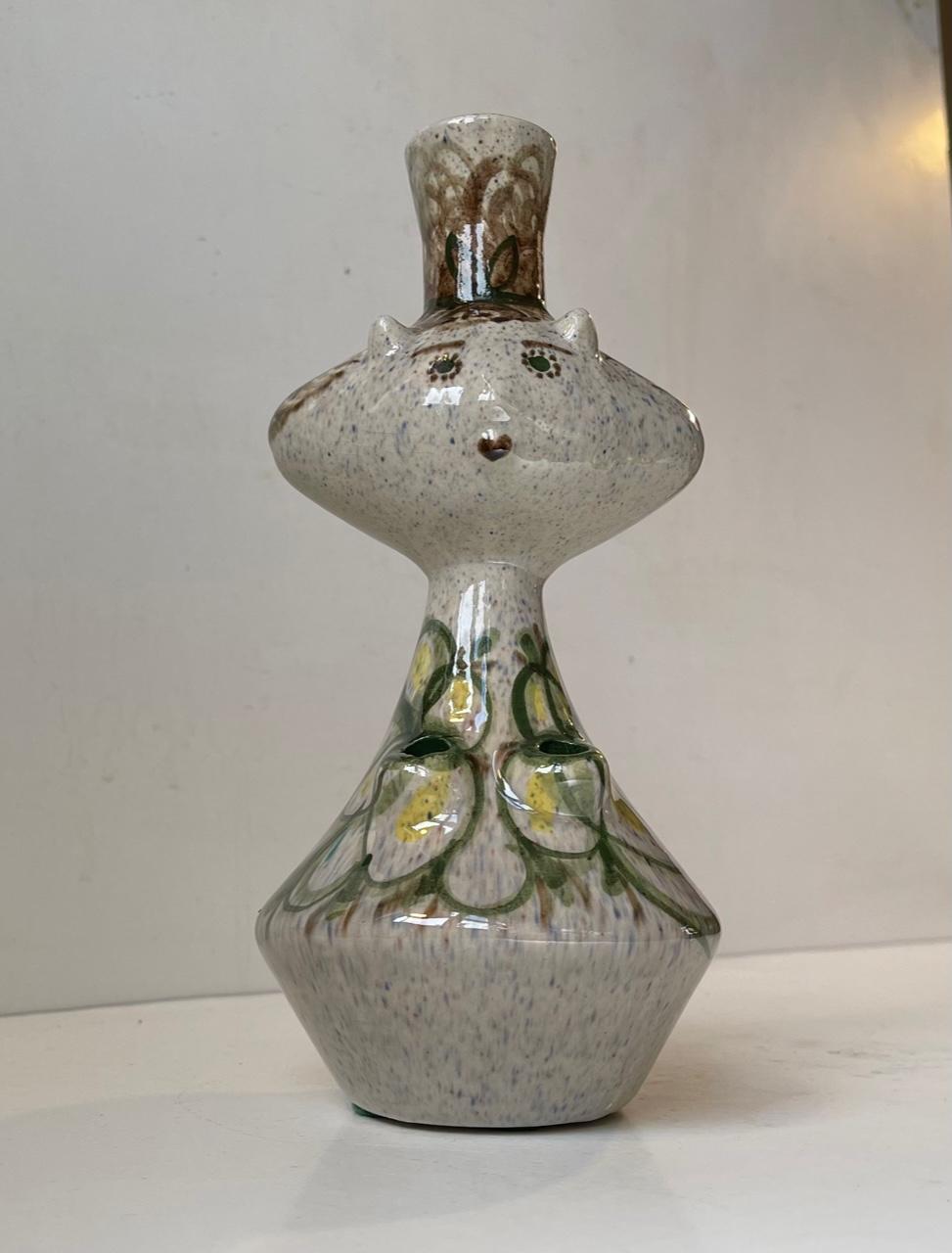 Scandinavian Glazed Sculptural Stoneware in the Style of Pablo Picasso, 1960s For Sale