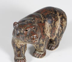Glazed Stoneware Bear Figurine, Knud Kyhn for Royal Copenhagen #20155