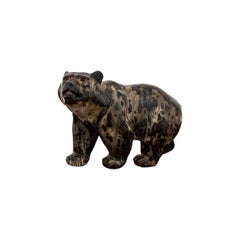 Glazed Stoneware Bear Figurine, Knud Kyhn for Royal Copenhagen #20155