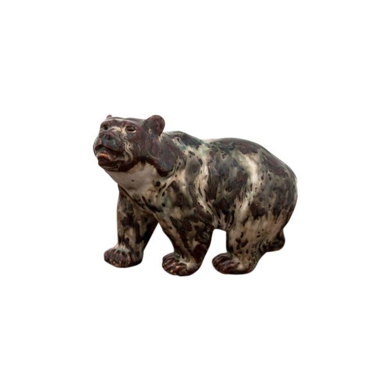 Figurine d'ours en grès émaillé, Knud Kyhn pour Royal Copenhagen n° 20155