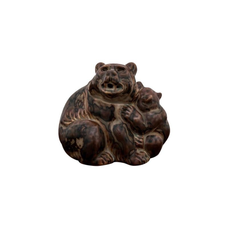 Figurine d'ours en grès émaillé:: Knud Kyhn pour Royal Copenhagen #20193