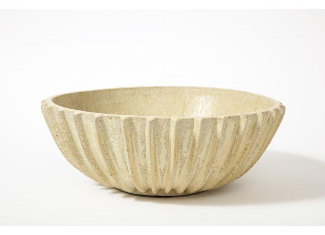 Danish Glazed Stoneware Bowl by Arne Bang, c. 1930 For Sale