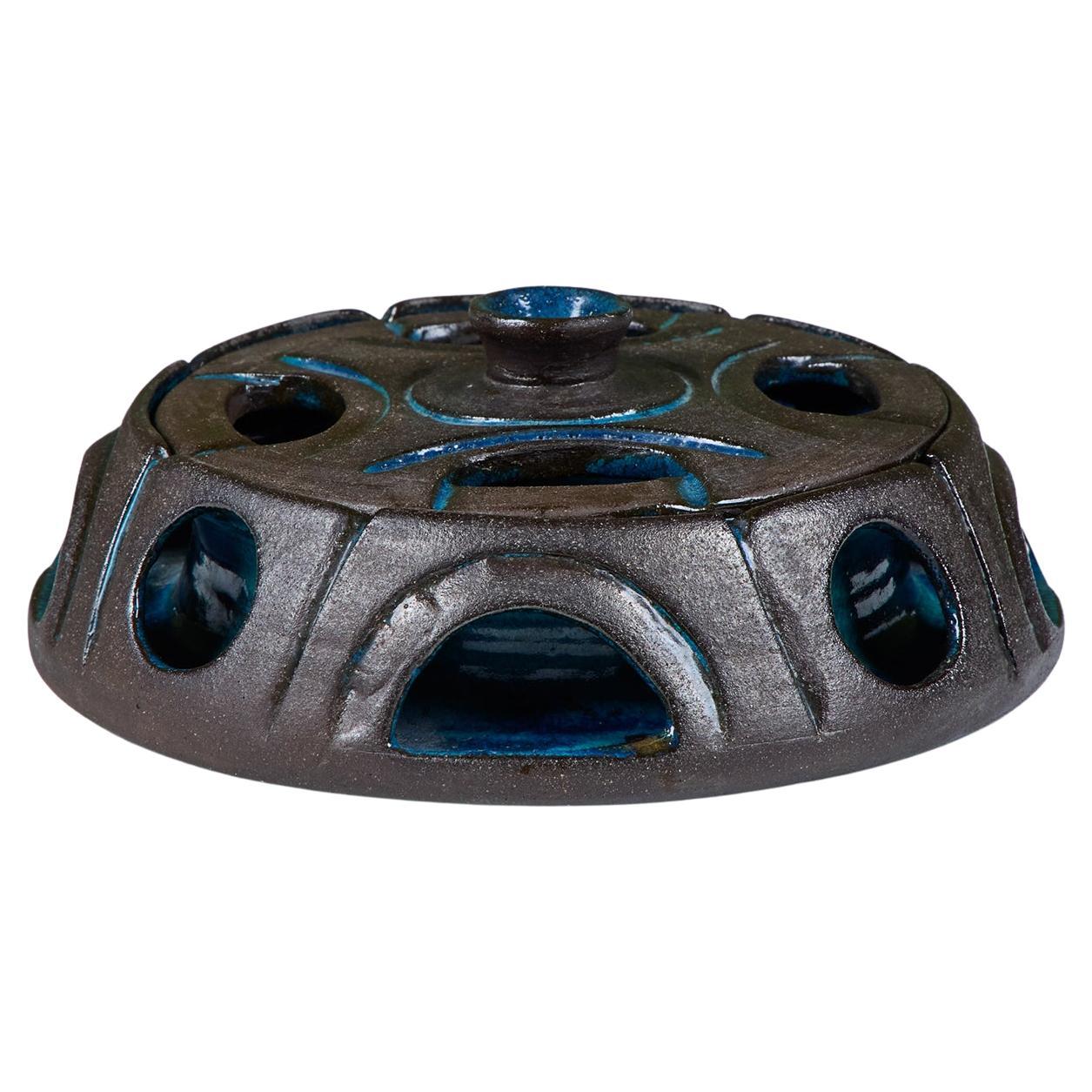 Ciotola in gres smaltato con coperchio in vendita