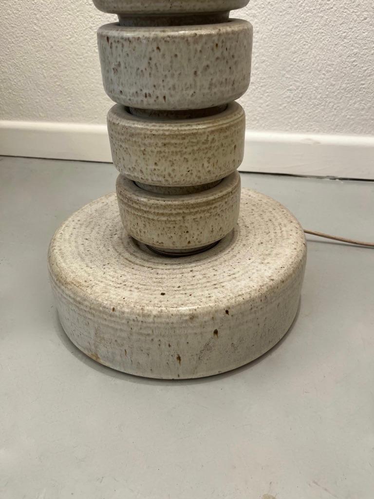 Swiss Glazed Stoneware Ceramic Floor Lamp by Edouard Chapallaz, Switzerland ca. 1960s For Sale