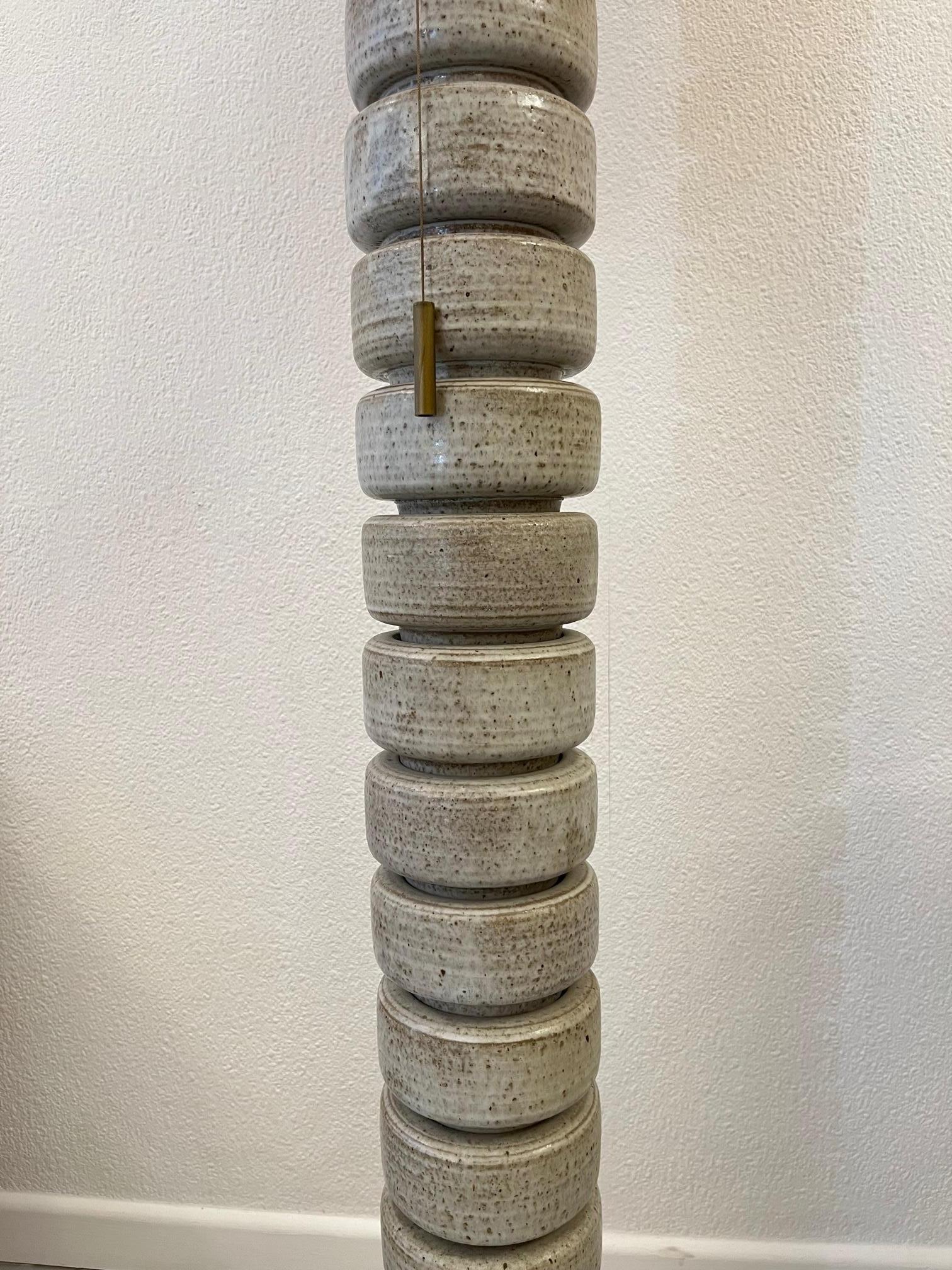 Glazed Stoneware Ceramic Floor Lamp by Edouard Chapallaz, Switzerland ca. 1960s In Good Condition For Sale In Geneva, CH