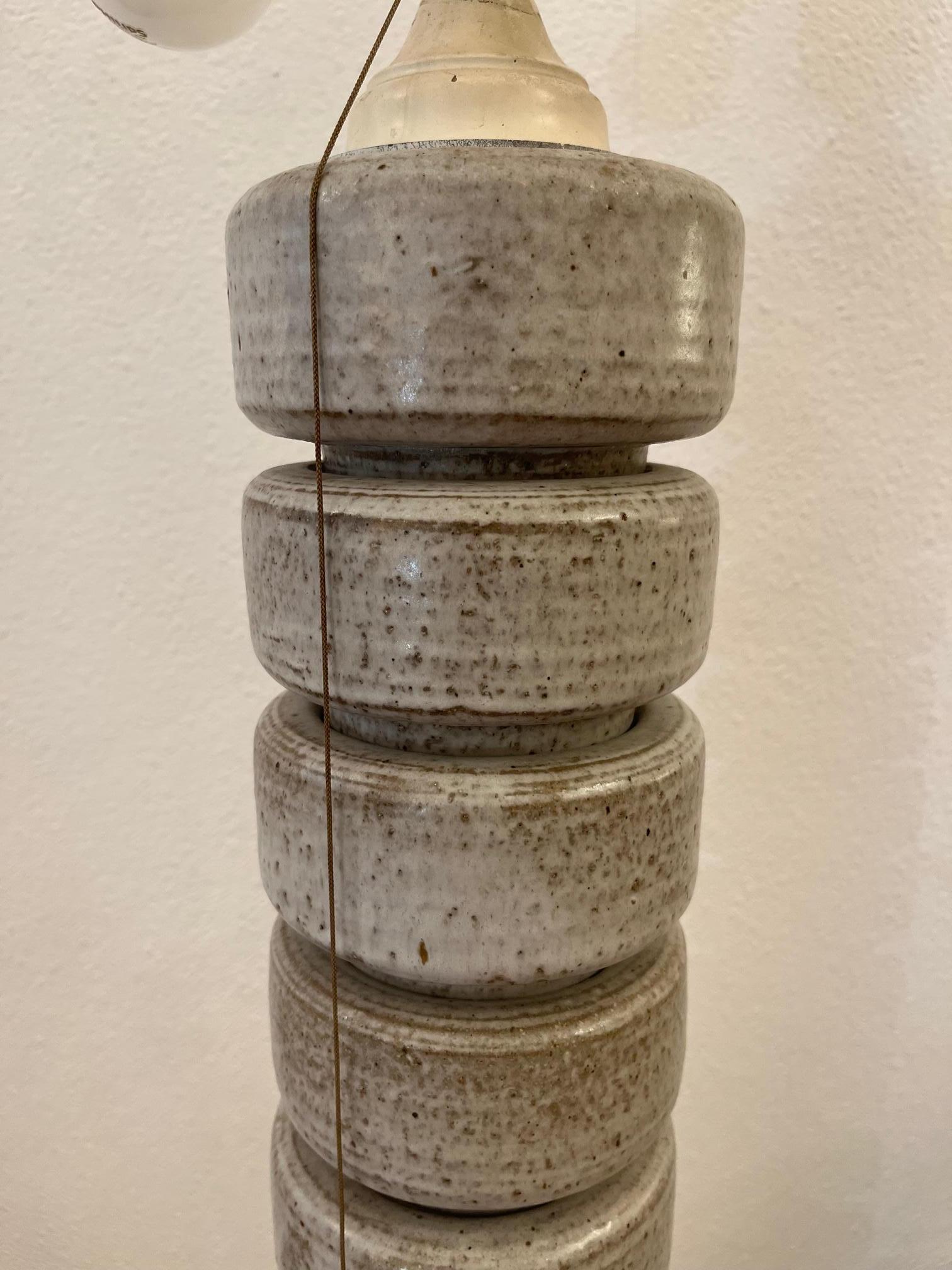 Glazed Stoneware Ceramic Floor Lamp by Edouard Chapallaz, Switzerland ca. 1960s For Sale 3