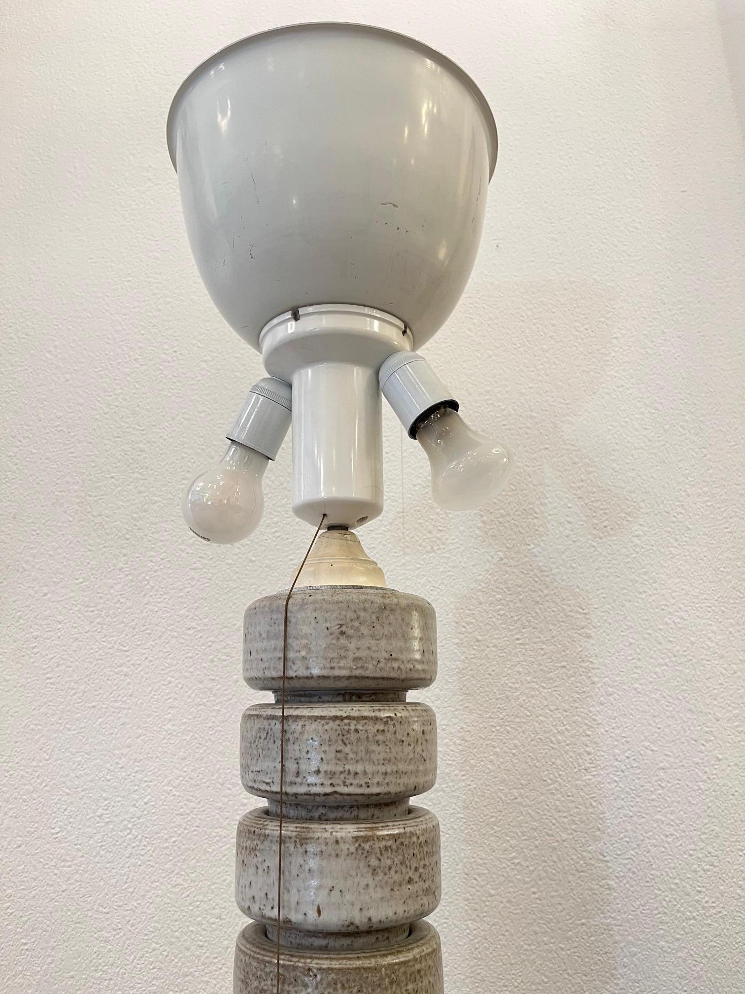 Glazed Stoneware Ceramic Floor Lamp by Edouard Chapallaz, Switzerland ca. 1960s For Sale 4