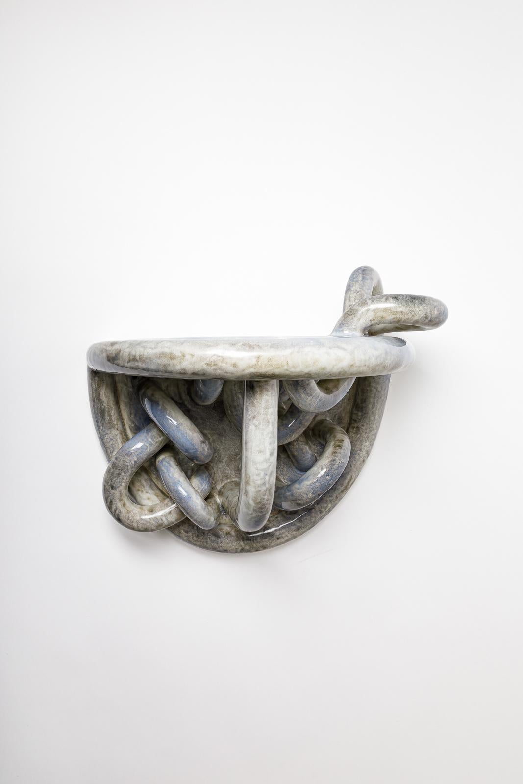 Glazed stoneware console entitled « Nebula » by Clémentine Dupré.
Artist signature on the back. 2025.
H : 15.6 x 16.5 x 11.6 inches.