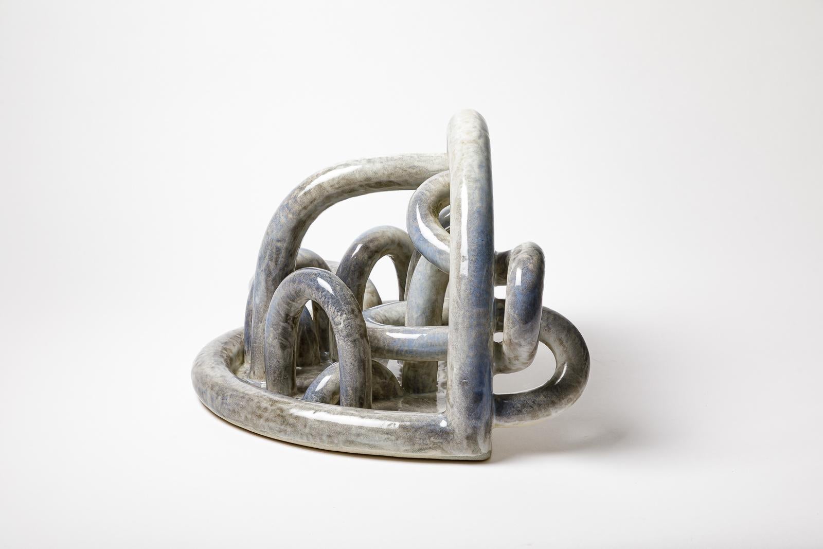 French Glazed stoneware console entitled « Nebula » by Clémentine Dupré, 2025. For Sale
