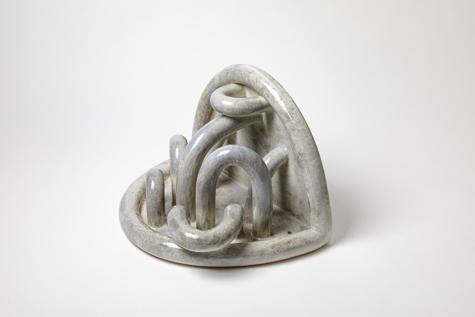 Glazed stoneware console entitled « Nebula » by Clémentine Dupré, 2025. In New Condition For Sale In Saint-Ouen, FR