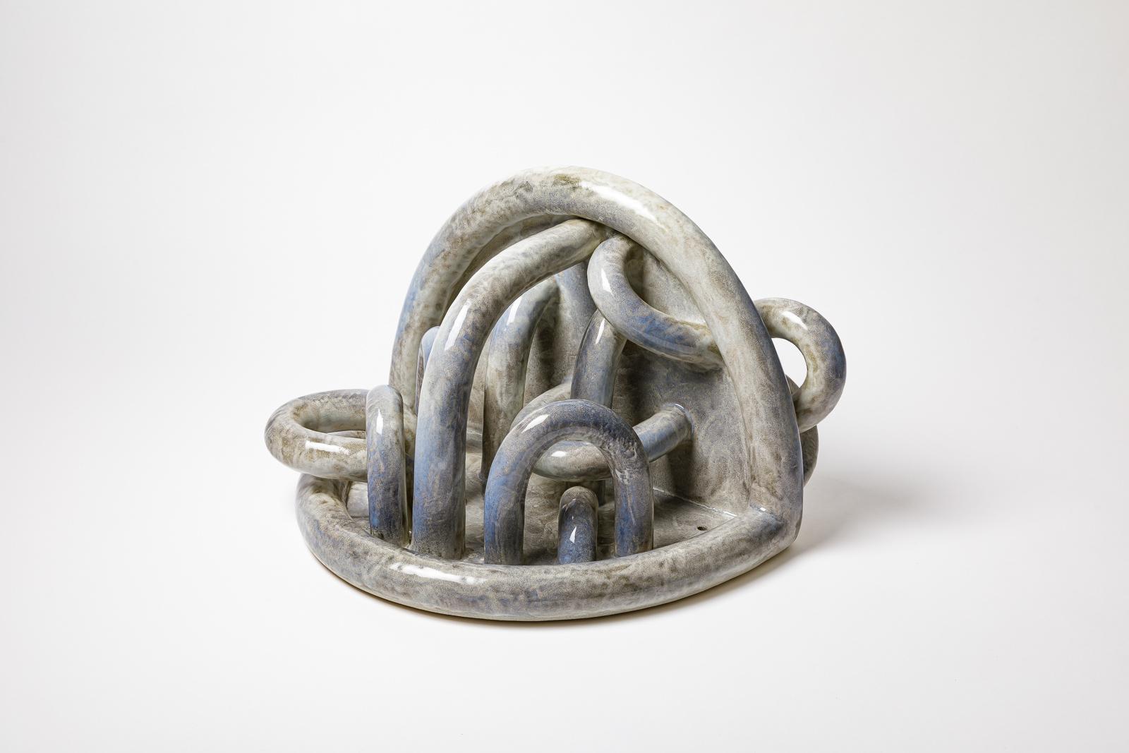 Glazed stoneware console entitled « Nebula » by Clémentine Dupré, 2025. In New Condition For Sale In Saint-Ouen, FR