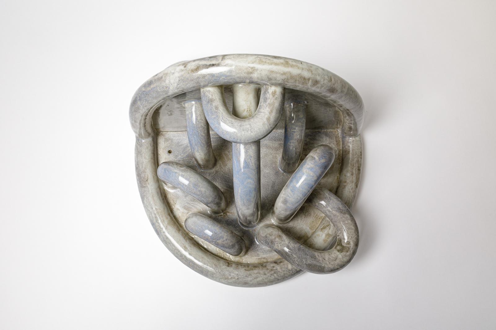 Contemporary Glazed stoneware console entitled « Nebula » by Clémentine Dupré, 2025. For Sale