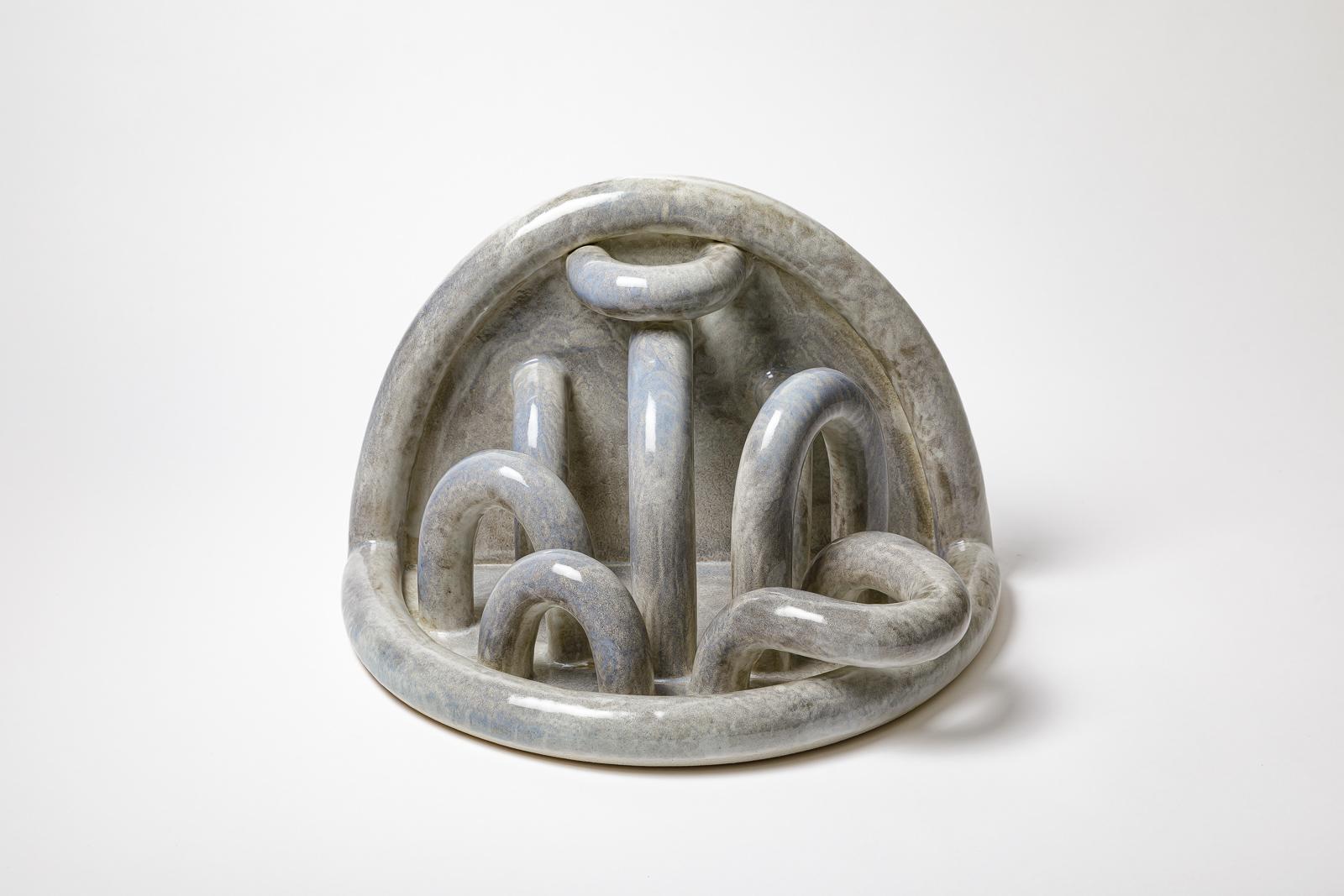 Ceramic Glazed stoneware console entitled « Nebula » by Clémentine Dupré, 2025. For Sale