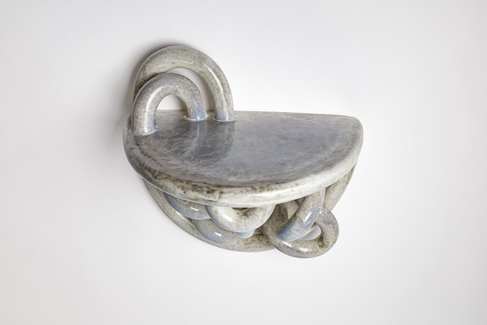 Glazed stoneware console entitled « Nebula » by Clémentine Dupré, 2025. For Sale 1
