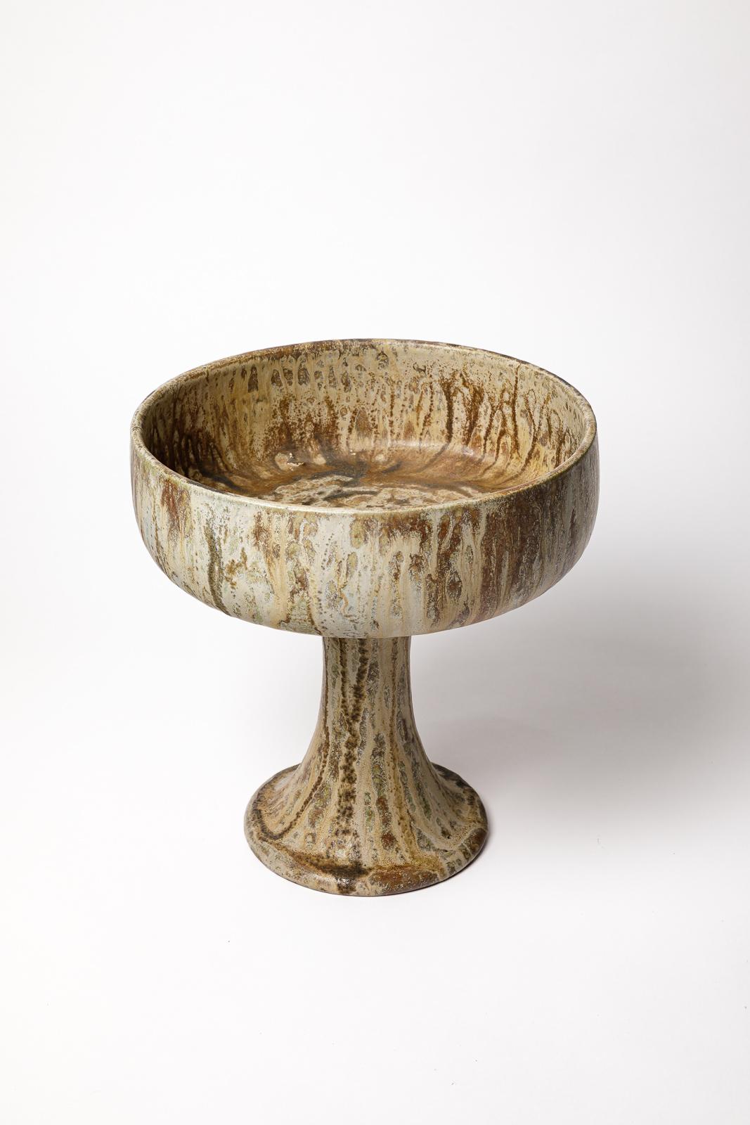 Céramique Coupe en grès émaillé de Roger Guérin, vers 1930. en vente