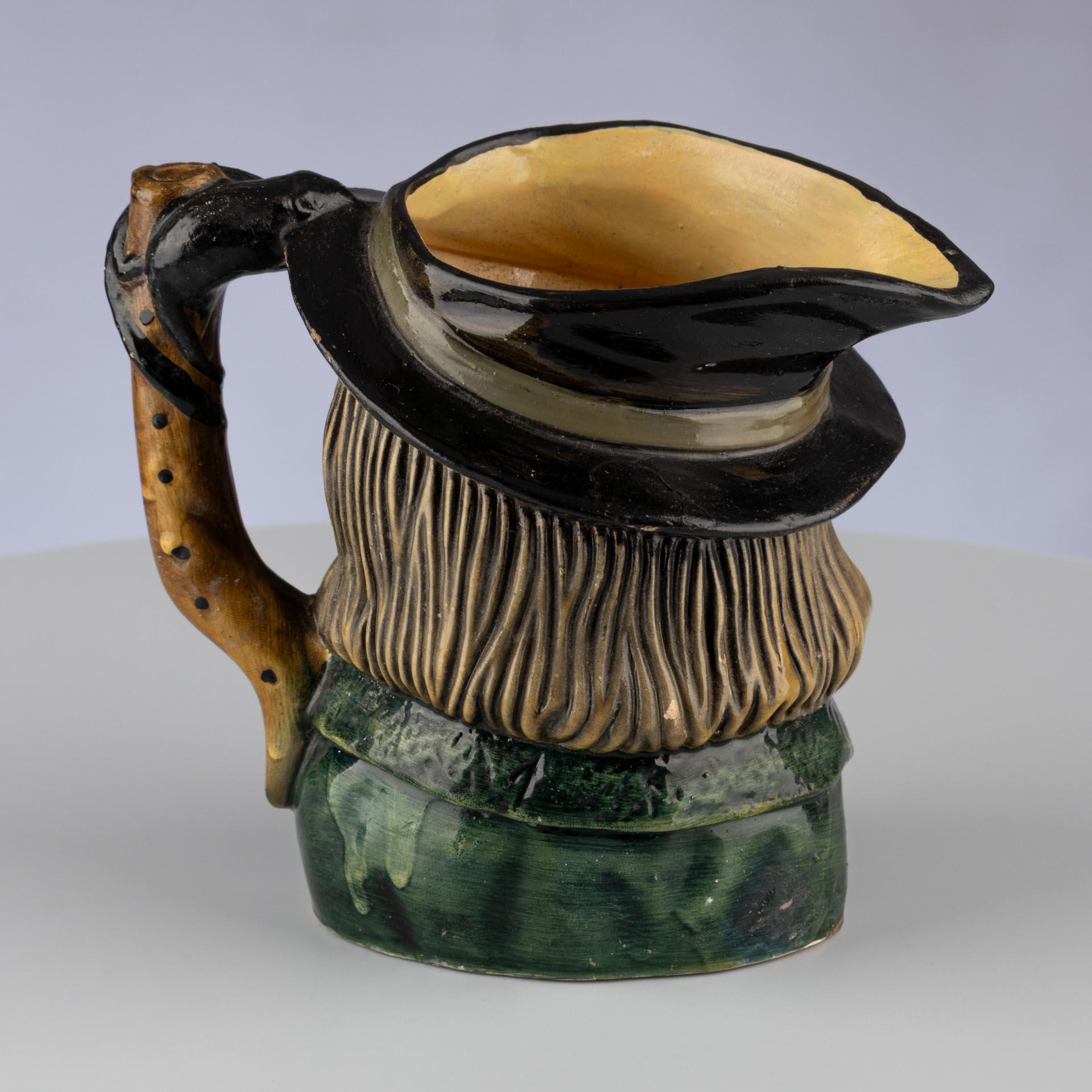 British Glazed Stoneware English Caricature Jug In The Shape Of An Old Man, 20th Century For Sale