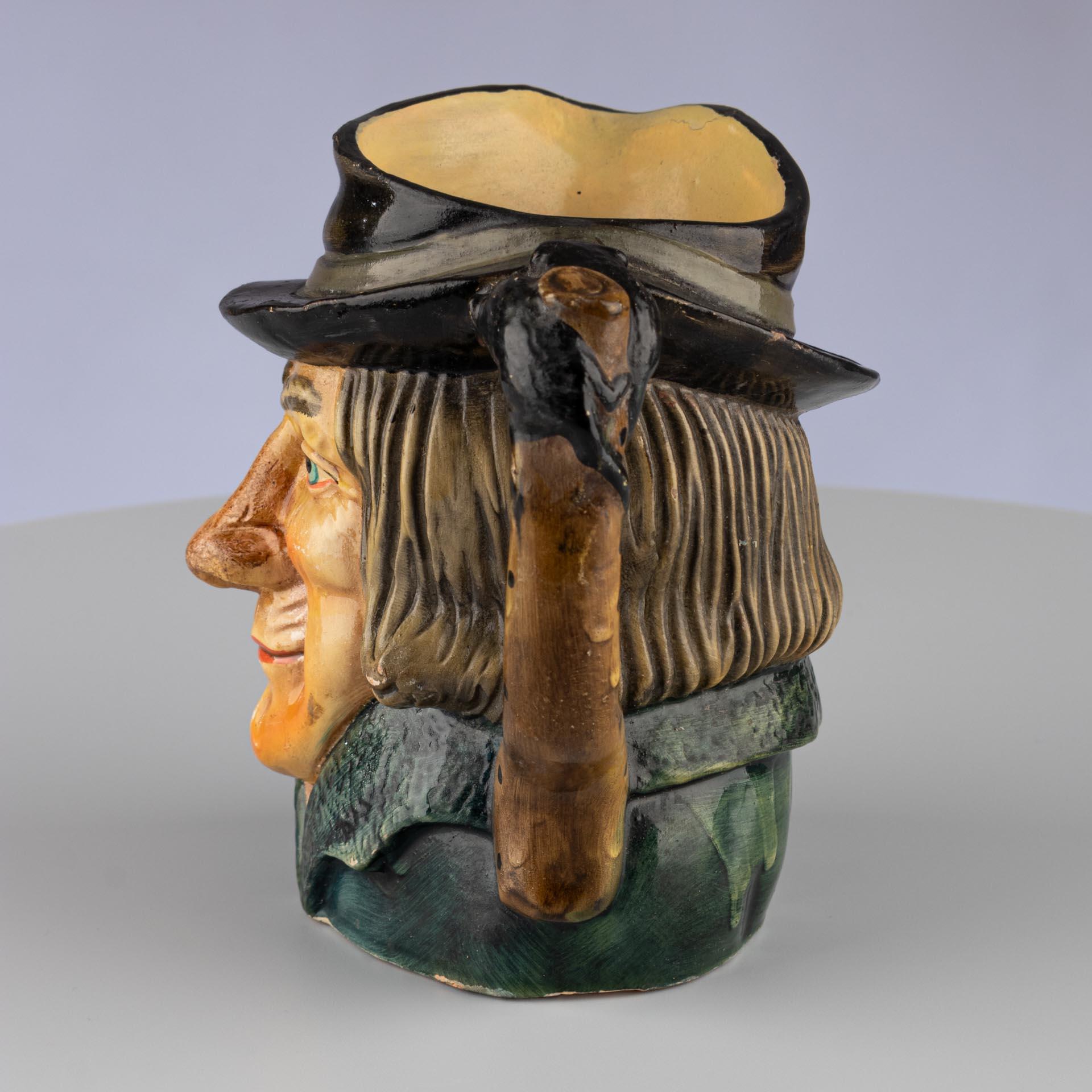 Glazed Stoneware English Caricature Jug In The Shape Of An Old Man, 20th Century For Sale 1