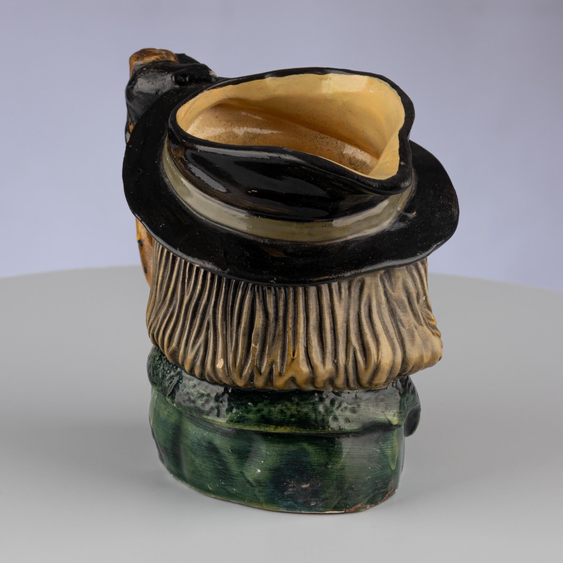 Glazed Stoneware English Caricature Jug In The Shape Of An Old Man, 20th Century For Sale 2