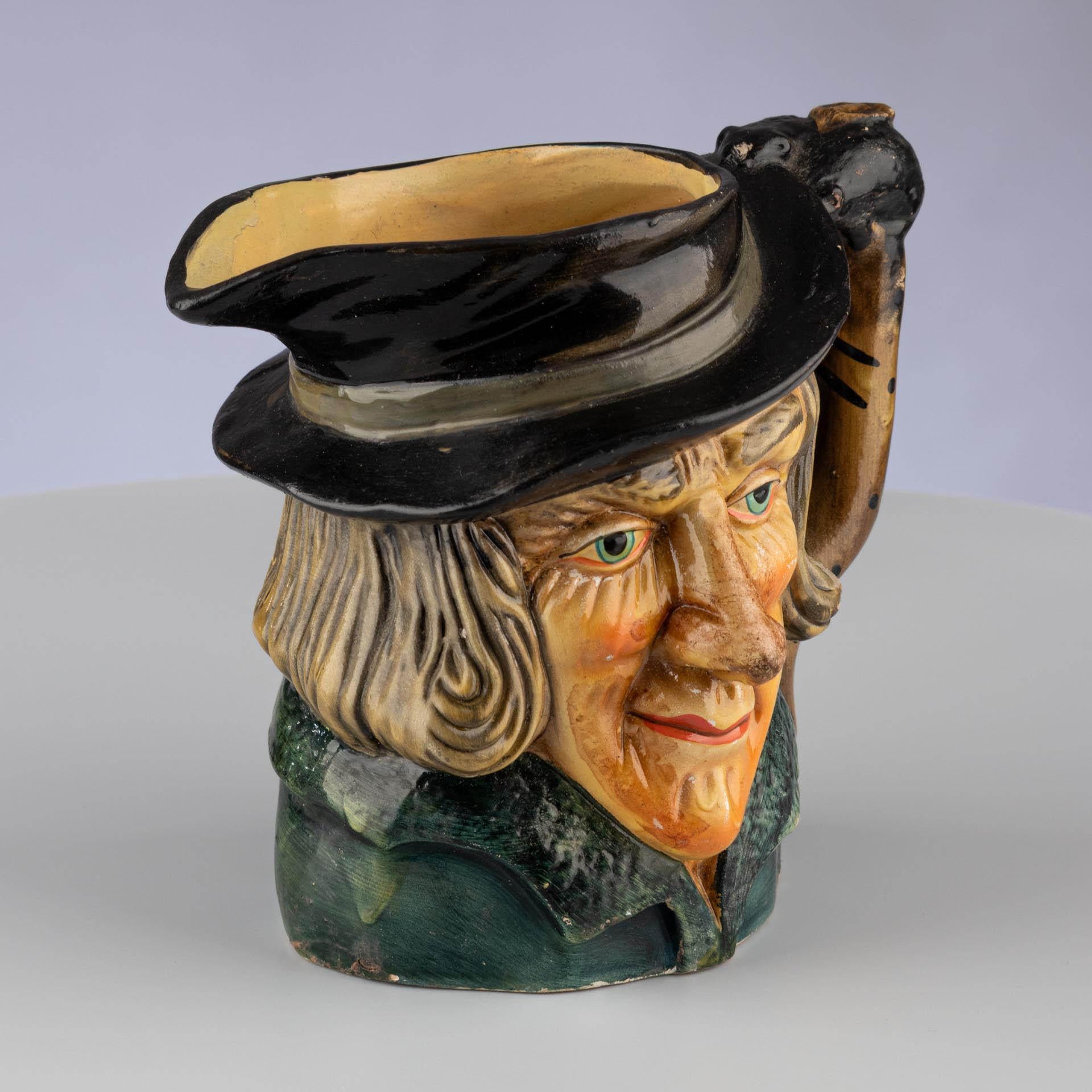 Glazed Stoneware English Caricature Jug In The Shape Of An Old Man, 20th Century For Sale 4