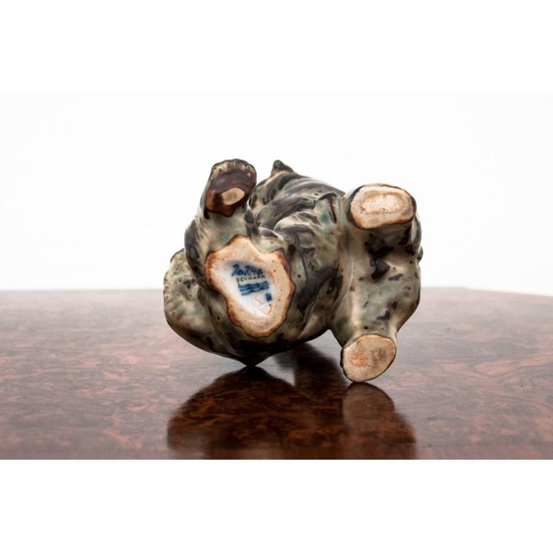Mid-Century Modern Glazed Stoneware Fighting Bears Figurine, Knud Kyhn for Royal Copenhagen #20240 For Sale