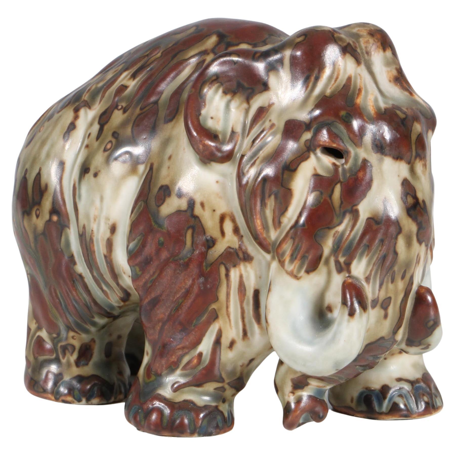 Glazed Stoneware MammouthFigurine, Knud Kyhn for Royal Copenhagen #20207