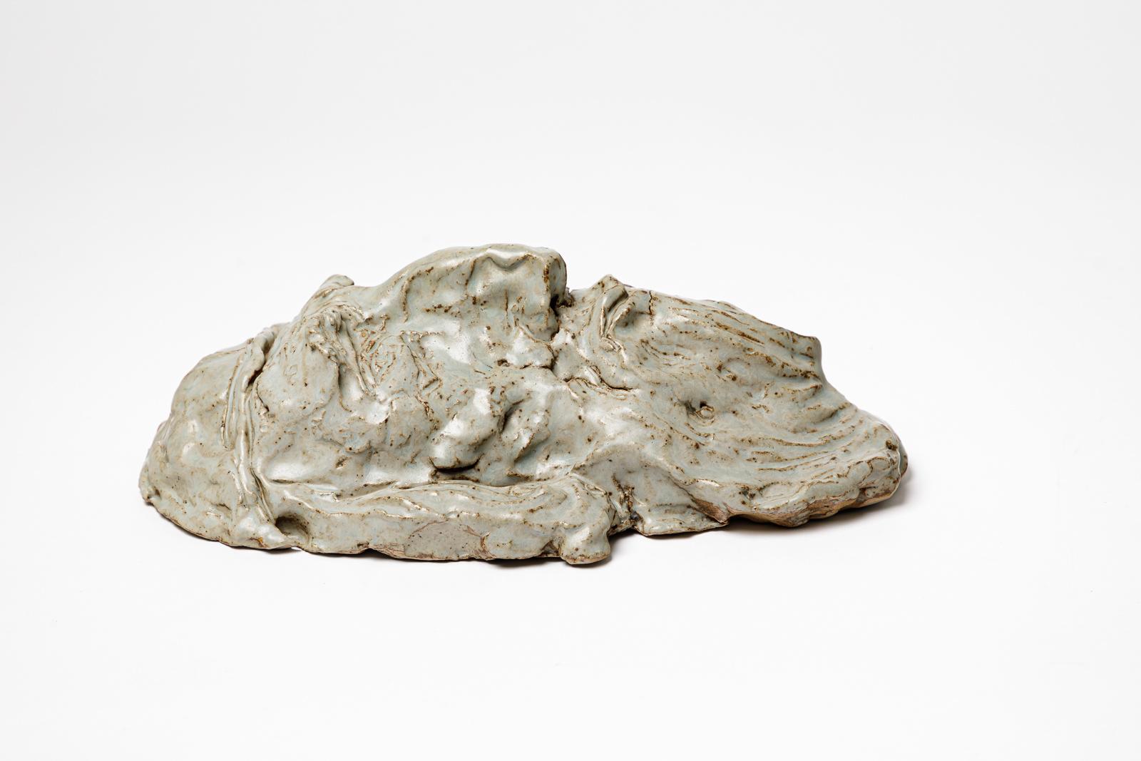 Mid-Century Modern Glazed stoneware mask of Pieter Brueghel by Pierre Franchy, 1968. For Sale