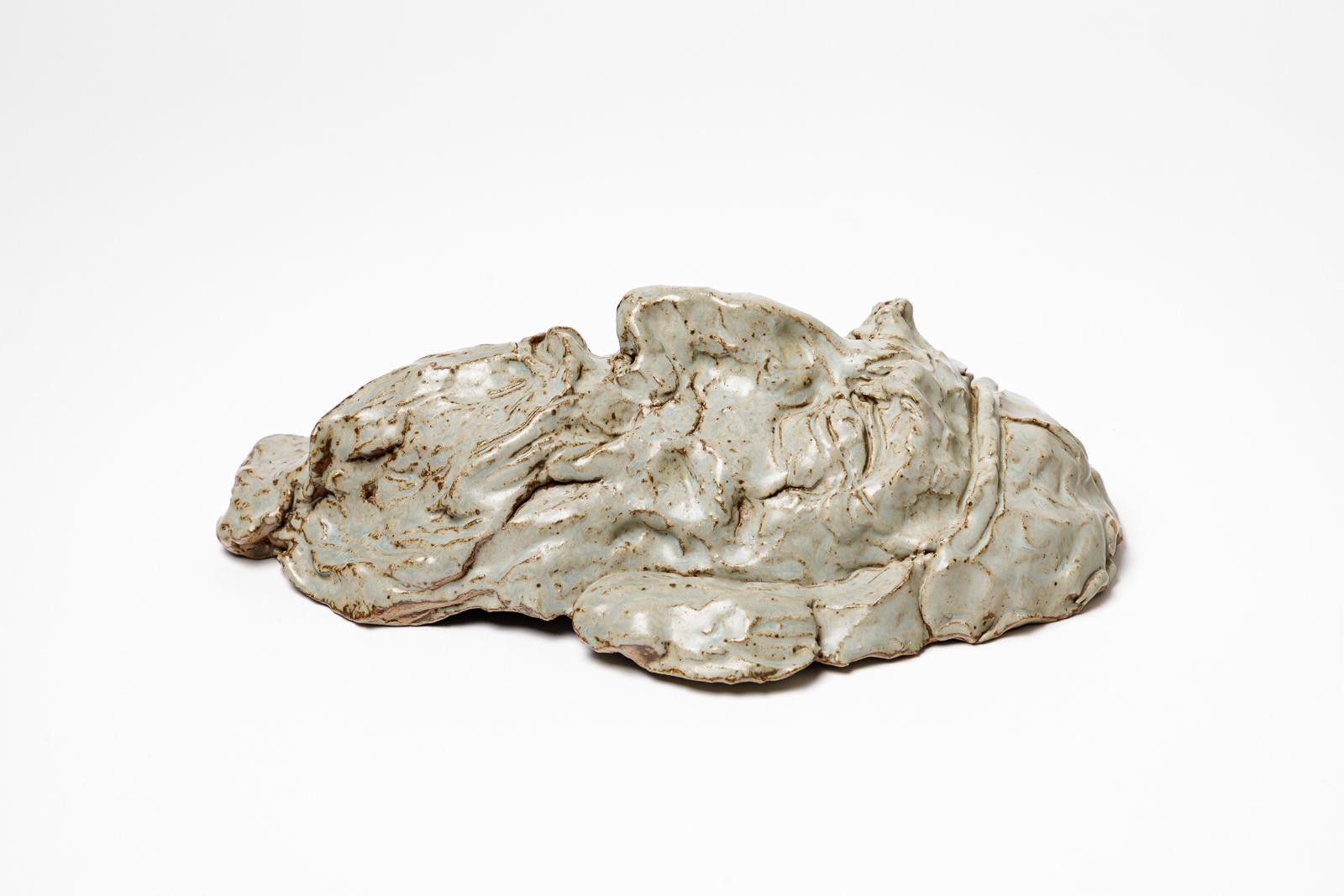 Glazed stoneware mask of Pieter Brueghel by Pierre Franchy, 1968. In Excellent Condition For Sale In Saint-Ouen, FR