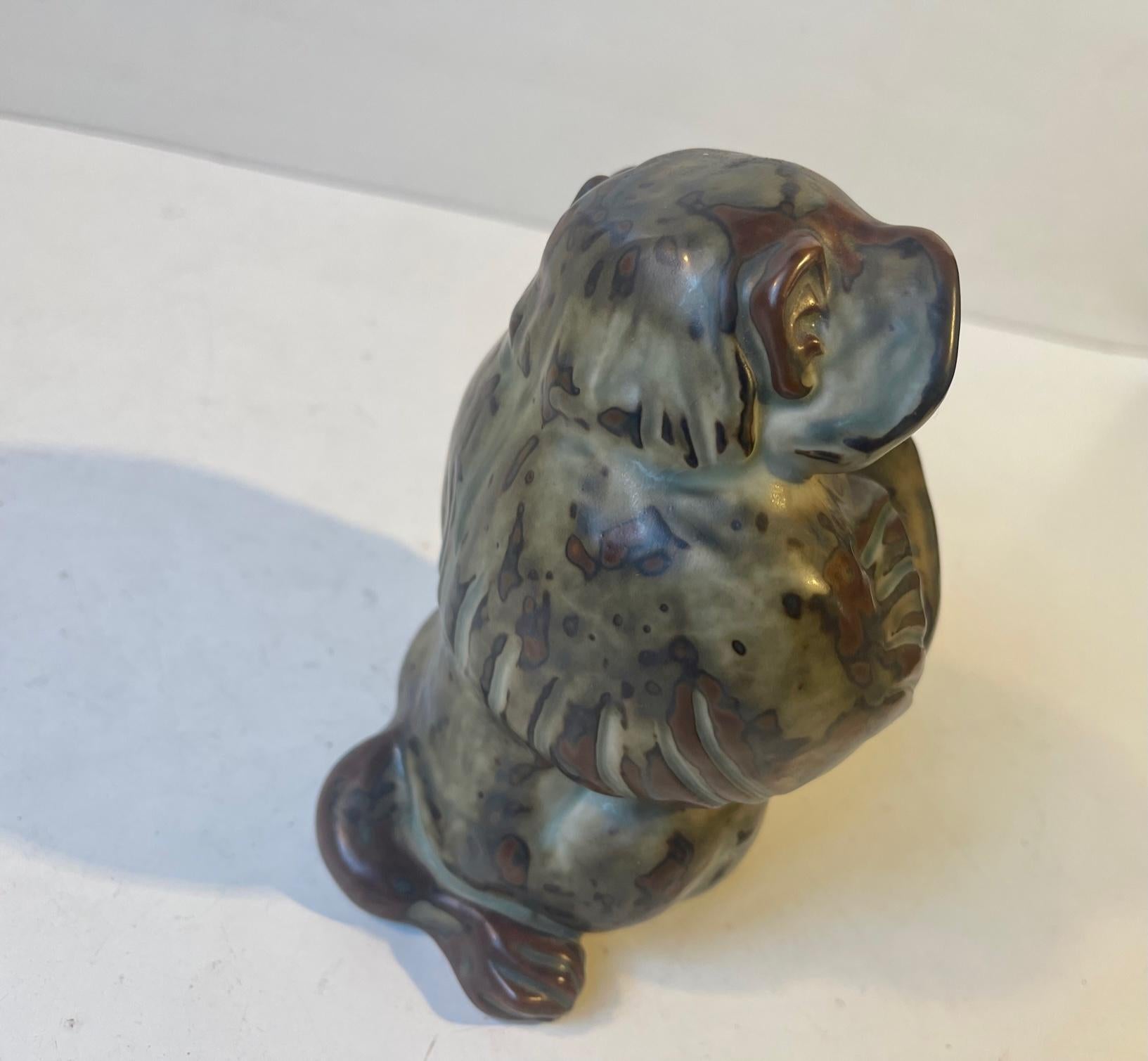 Glazed Stoneware Monkey by Knud Kyhn for Royal Copenhagen, 1950s For Sale 2