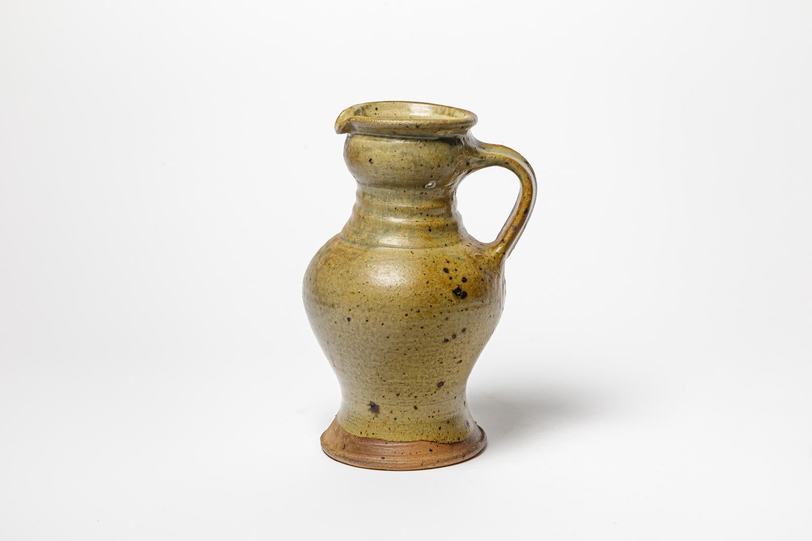 French Glazed stoneware pitcher by Pierre Digan, circa 1970-1980. For Sale