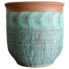 Glazed Stoneware Planter in the Manner of Bob Kinzie for Affiliated Craftsmen