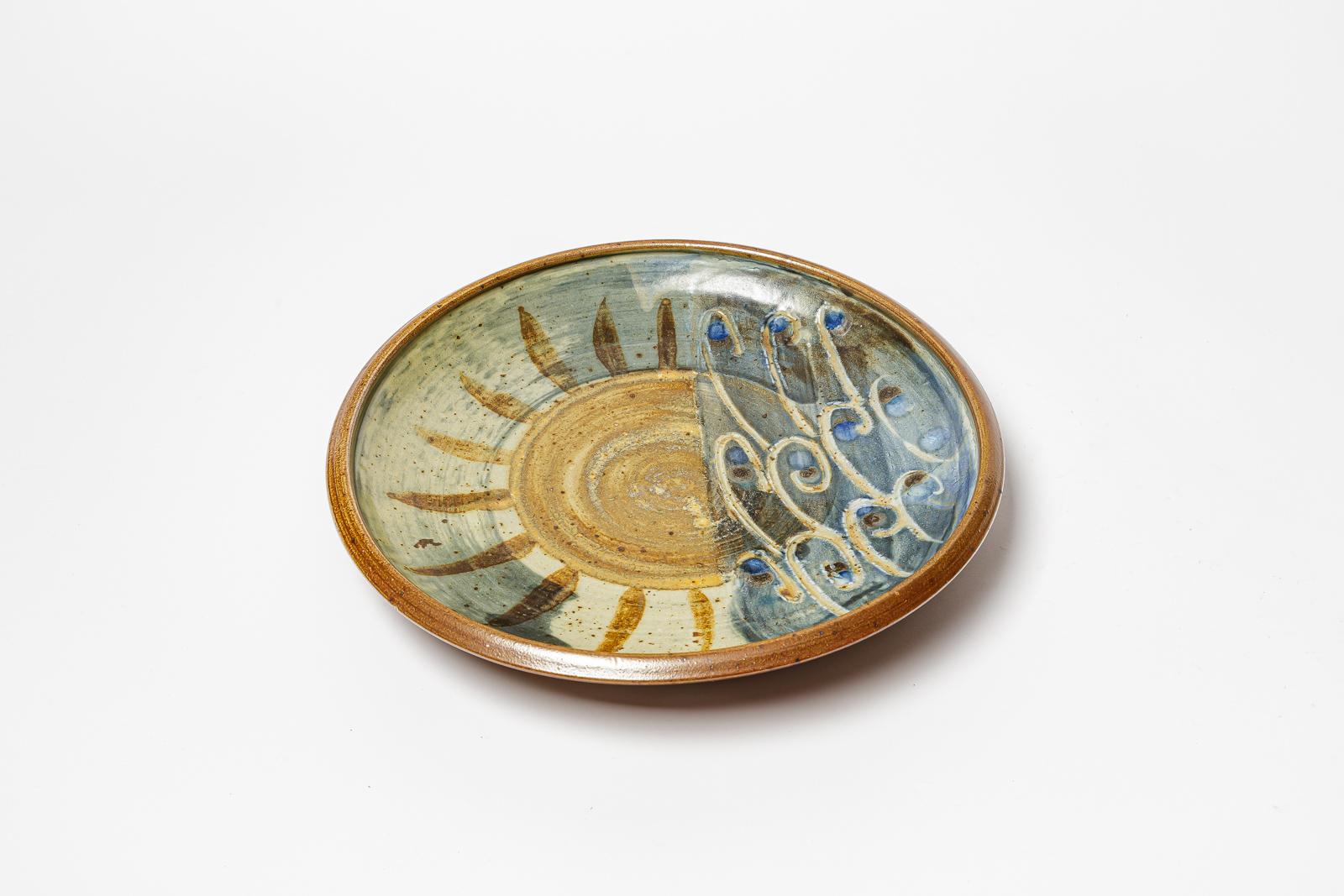Beaux Arts Glazed stoneware plate, France. For Sale