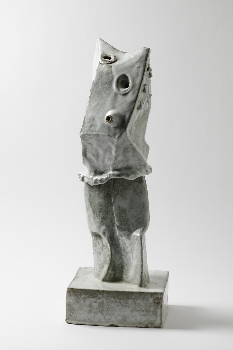 Beaux-Arts Sculpture en grès émaillé de Michel Lanos,  Circa 1980-1990 en vente