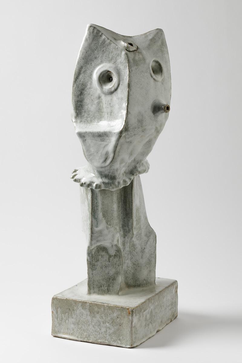 French Glazed stoneware sculpture by Michel Lanos,  Circa 1980-1990 For Sale