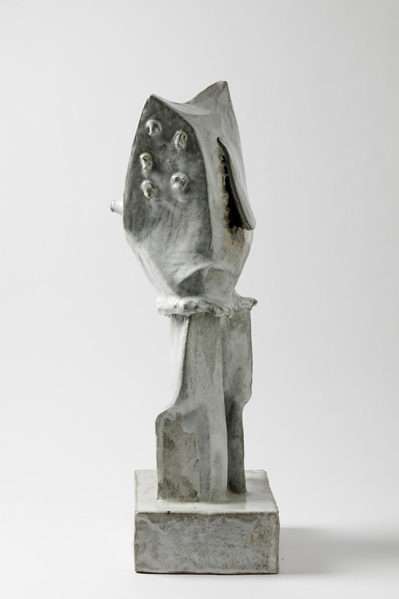 Late 20th Century Glazed stoneware sculpture by Michel Lanos,  Circa 1980-1990 For Sale